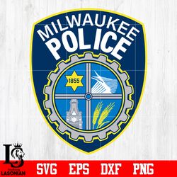 badge milwaukee police svg eps dxf png file, digital download