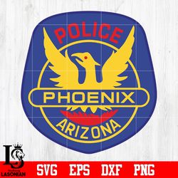 badge phoenix police svg eps dxf png file, digital download