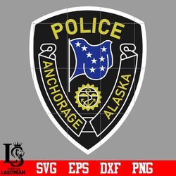 badge police anchorage alaska svg eps dxf png file, digital download