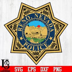 badge police reno nevada the great seal of the state of nevada svg eps png dxf file, digital download