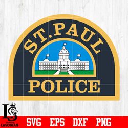 badge police st paul svg eps dxf png file, digital download