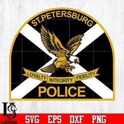 badge police st petersburg loyalty integrity fidelity svg eps png dxf file,digital download