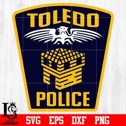 badge police toledo svg eps dxf png file, digital download