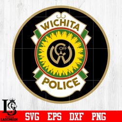 badge police wichita svg eps dxf png file, digital download