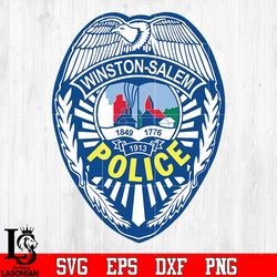 badge police winston salem 1849 1776 1913 svg eps png dxf file, digital download