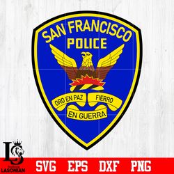 badge san francisco police svg eps dxf png file, digital download