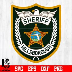 badge sheriff hillsborough svg eps dxf png file, digital download