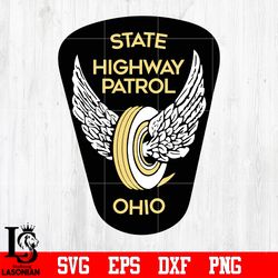 badge state highway patrol ohio svg eps dxf png file, digital download