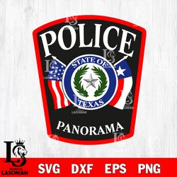 panorama village police department svg , digital download