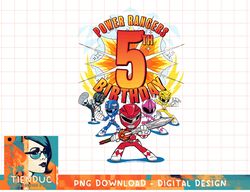 kids power rangers 5th birthday power pose group t-shirt copy png