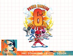 kids power rangers 6th birthday power pose group t-shirt copy png