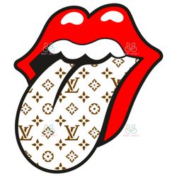 rolling lips louis vuitton, louis vuitton logo svg, rolling lips svg, brand logo svg, instant download