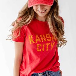 kansas city kc football tee - kansas city shirt - womens chiefs shirt - kansas city chiefs - kansas city t-shirt