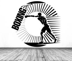 boxing gym training, boxer, sport, wall sticker vinyl decal mural art decor