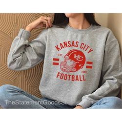 kansas city football est.1960 shirt, kansas city chiefs sweatshirt, kansas city crewneck, vintage style kansas city foot