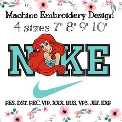 nike embroidery design mermaid ariel