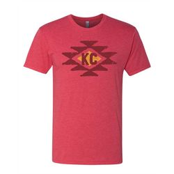 KC shirt_ chiefs tribe logo design _ extra soft t-shirt_ vintage red_Kansas City