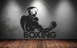 boxer, boxing gym training, sport, wall sticker vinyl decal mural art decor