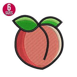 peach embroidery design, machine embroidery pattern, instant download