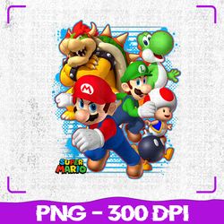 nintendo super mario luigi bowser spray paint, nintendo super mario png, super mario png, sublimation, png files