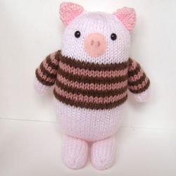 sale - amigurumi knit piggy pattern digital download