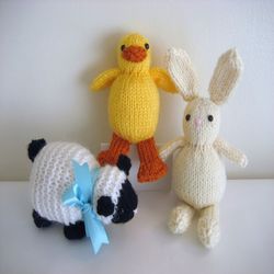 sale - amigurumi knit easter trio pattern digital download