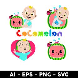 cocomelon kid svg, cocomenlon svg, cartoon svg, png dxf eps file - digital file