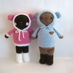 sale - amigurumi crochet wintertime bears pattern set digital download