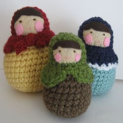 sale - amigurumi crochet matryoshka roly-poly dolls pattern digital downloads