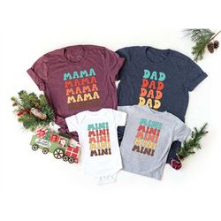 dad mama mini matching t-shirt, boho family matching shirt, family trip shirt, family crew shirt, family vacation gift,