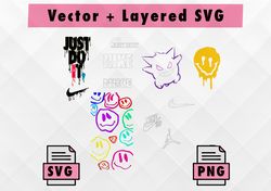 logo fashion brand bunlde: converse svg, all star svg, nike svg, just do it svg, logo bundle svg, instant download svg
