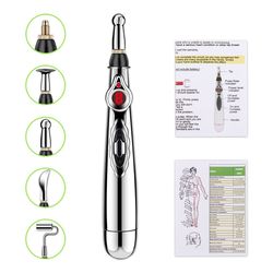 electronic acupuncture pen electric meridians laser therapy heal massage pen meridian energy pen relief pain 5 head set