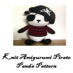 amigurumi knit pirate panda pattern digital download