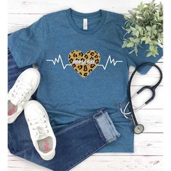 Nurse Life Leopard Heart T-shirt, Nurse week shirt, Nurse school Tee, Shirt, Nurse Day Shirt, Nurse Team Shirt, Gift for