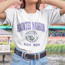 haunted mansion college style t-shirt