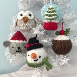 amigurumi knit christmas ornament pattern set digital download