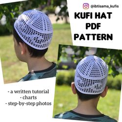 crochet islamic kufi hat pattern, crocheting summer cap pdf pattern