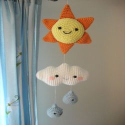 amigurumi crochet happy weather mobile pattern digital download