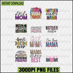 mother's day sublimation bundle png,mother's day bundle png, retro leopard mom png, mother's day png, mom bundle, mama