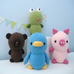 amigurumi knit animal friends pattern set digital download