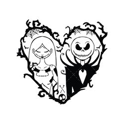 Jack and Sally SVG, PNG, PDF, A nightmare before christmas SVG, Heart SVG