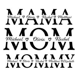 mommy svg, png, pdf, mom split name frame svg