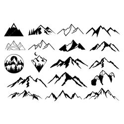 mountain svg bundle, png, pdf, mountains svg, nature svg