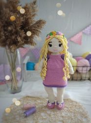 luna doll knitting pattern. knitted doll pattern.