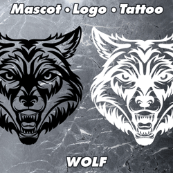 mascot and logo angry wolf illustration