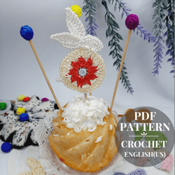 pattern bunny crochet cheesecake decoration, crochet bunny appligue, bunny crochet for nursery decorations, gift easter.