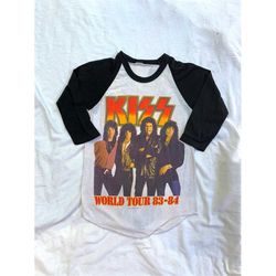 kiss raglan / kiss world tour 83-84 / 80s kiss / 80s / kiss tour t shirt / 80s band tour shirt