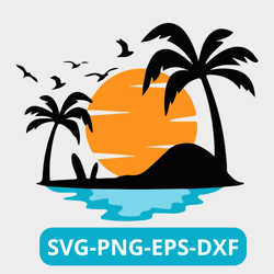 palm tree svg, layered palm tree svg, colored palm tree svg, summer svg, beach decor svg, cut file for cricut, silhouet