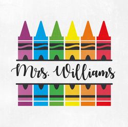 crayon split monogram svg, teacher crayon svg, school svg, crayon shirt svg, kindergarten pre-k, kids svg for cricut