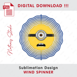 funny minion face sublimation design - wind spinner sublimation - sublimation template